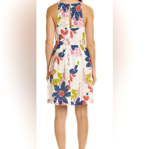 Trina Turk Dress Women Size 10 Petaluma Colorful Floral Lace Fit Flare Retro Mod - Picture 10 of 11